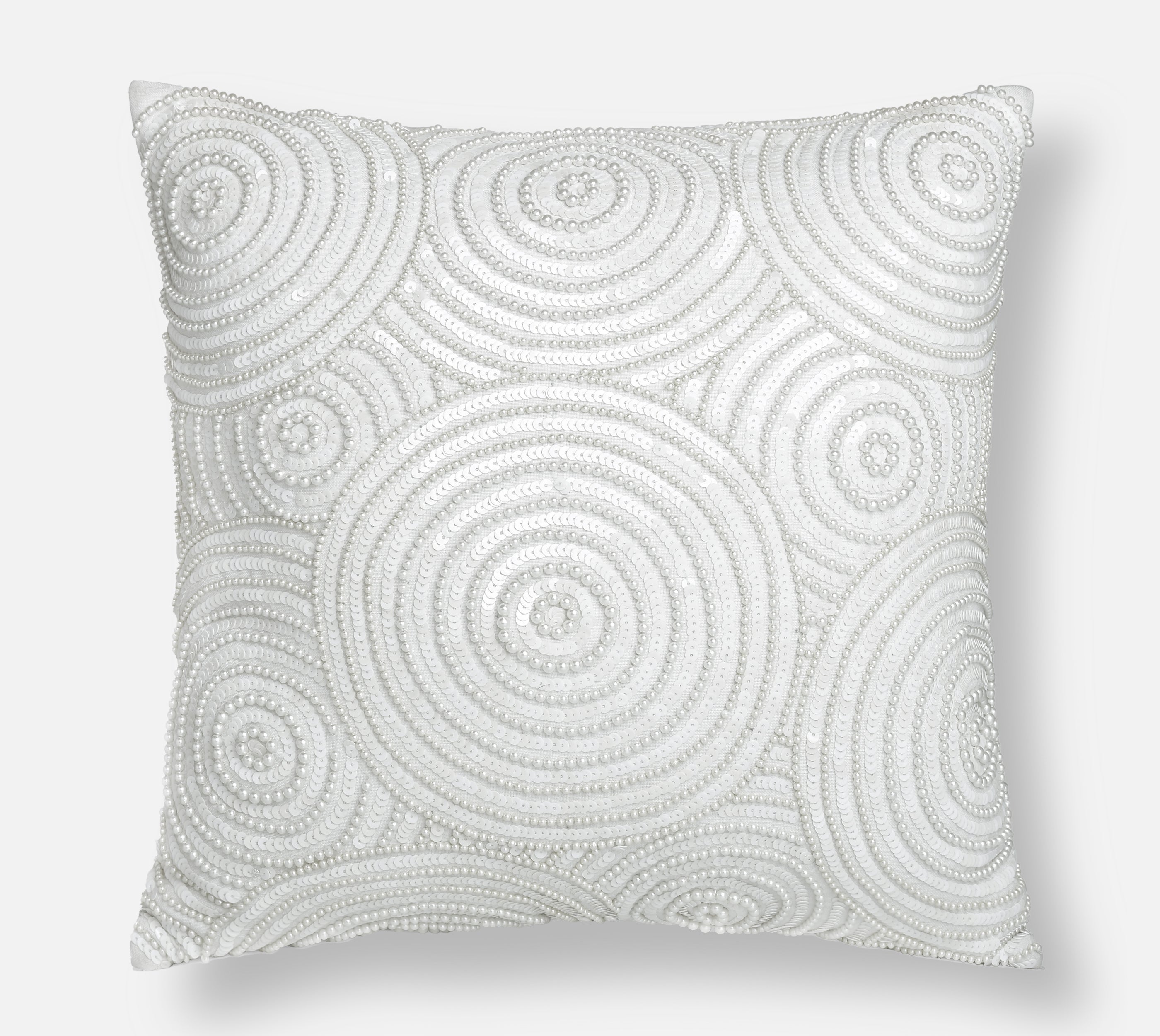 IRIS Off white Beaded Cushion Cover
