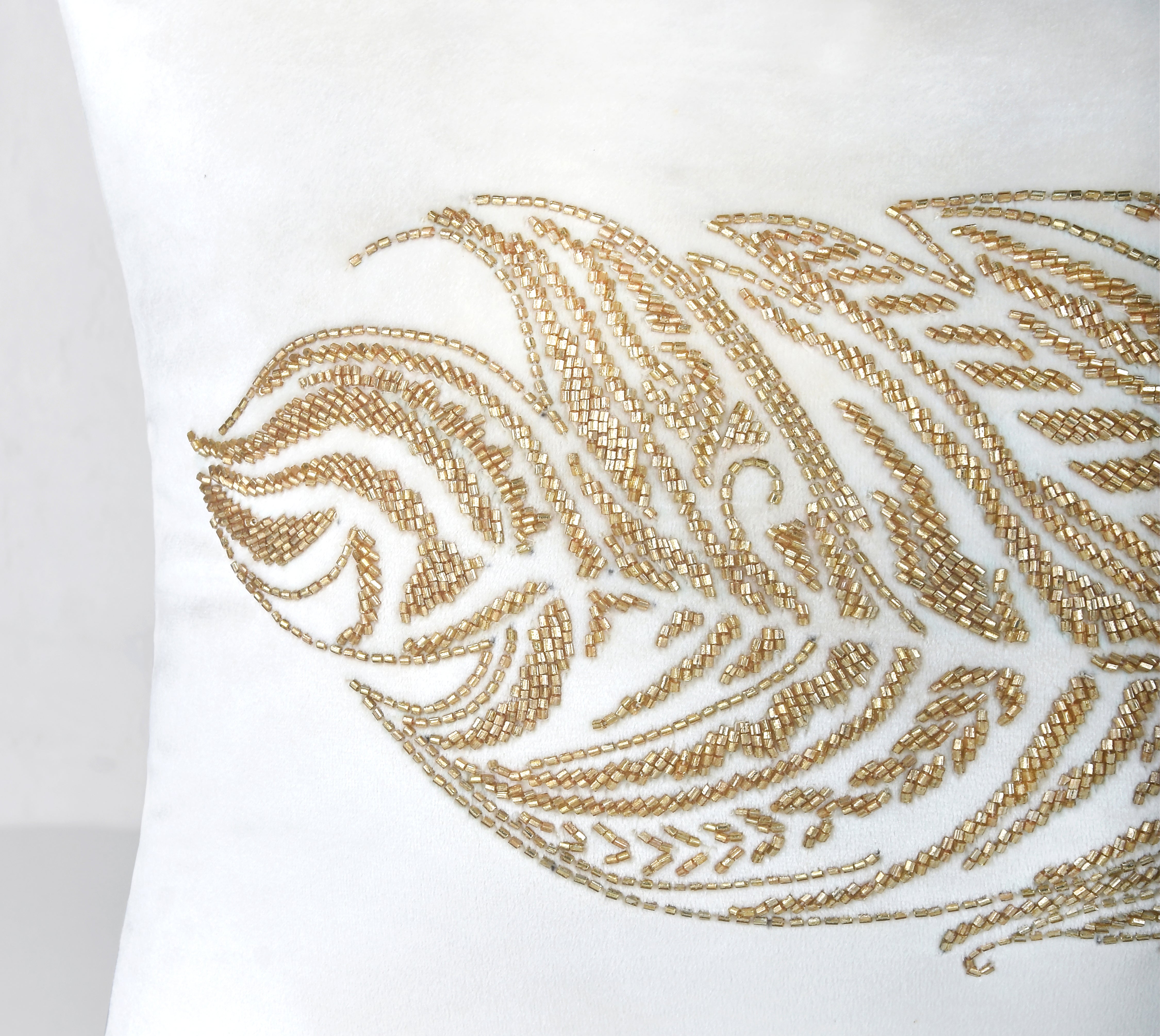 ORION Off white Velvet Cushion Cover