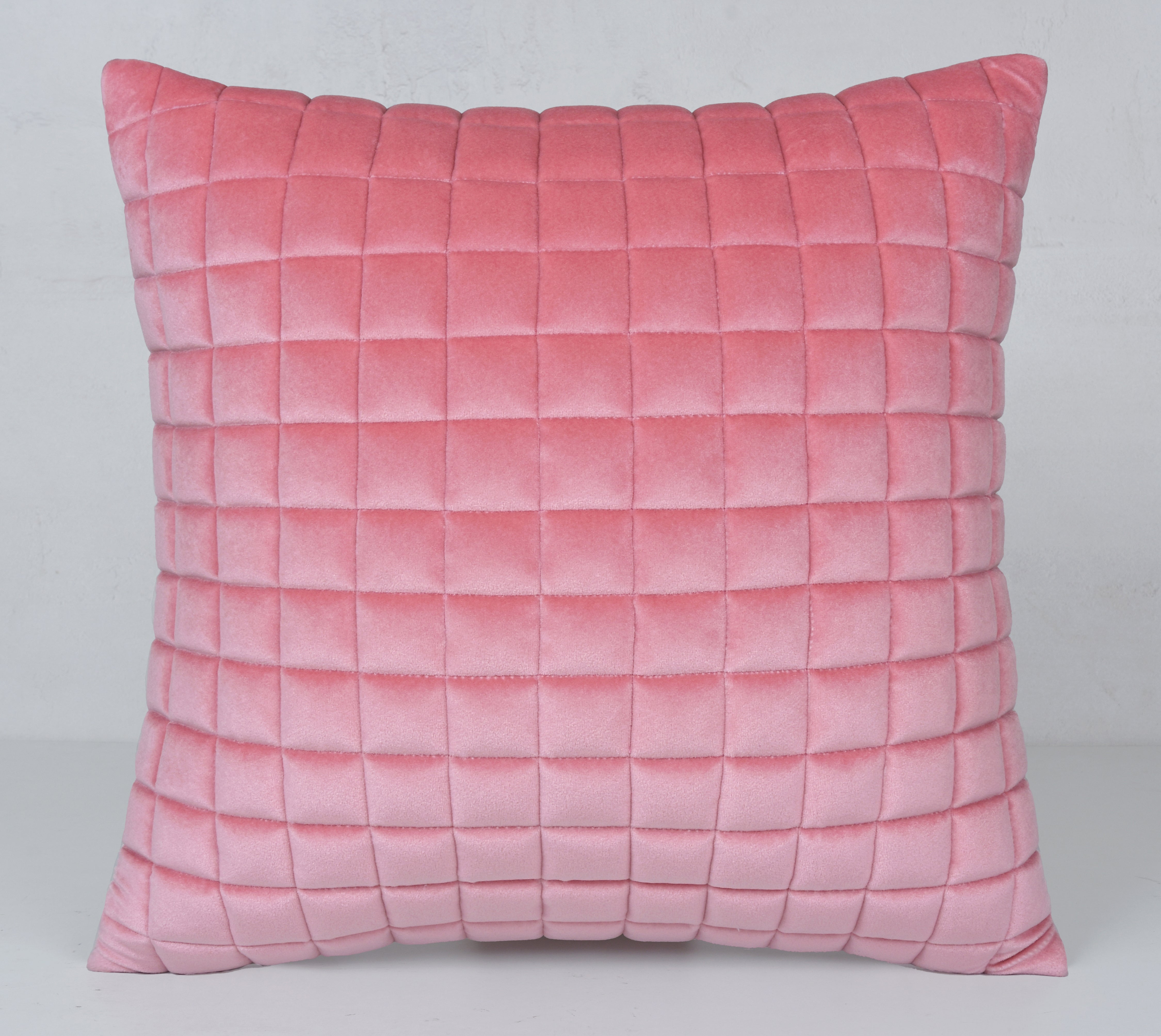 MATRIX Pink Quilted Velvet Cushion Cover