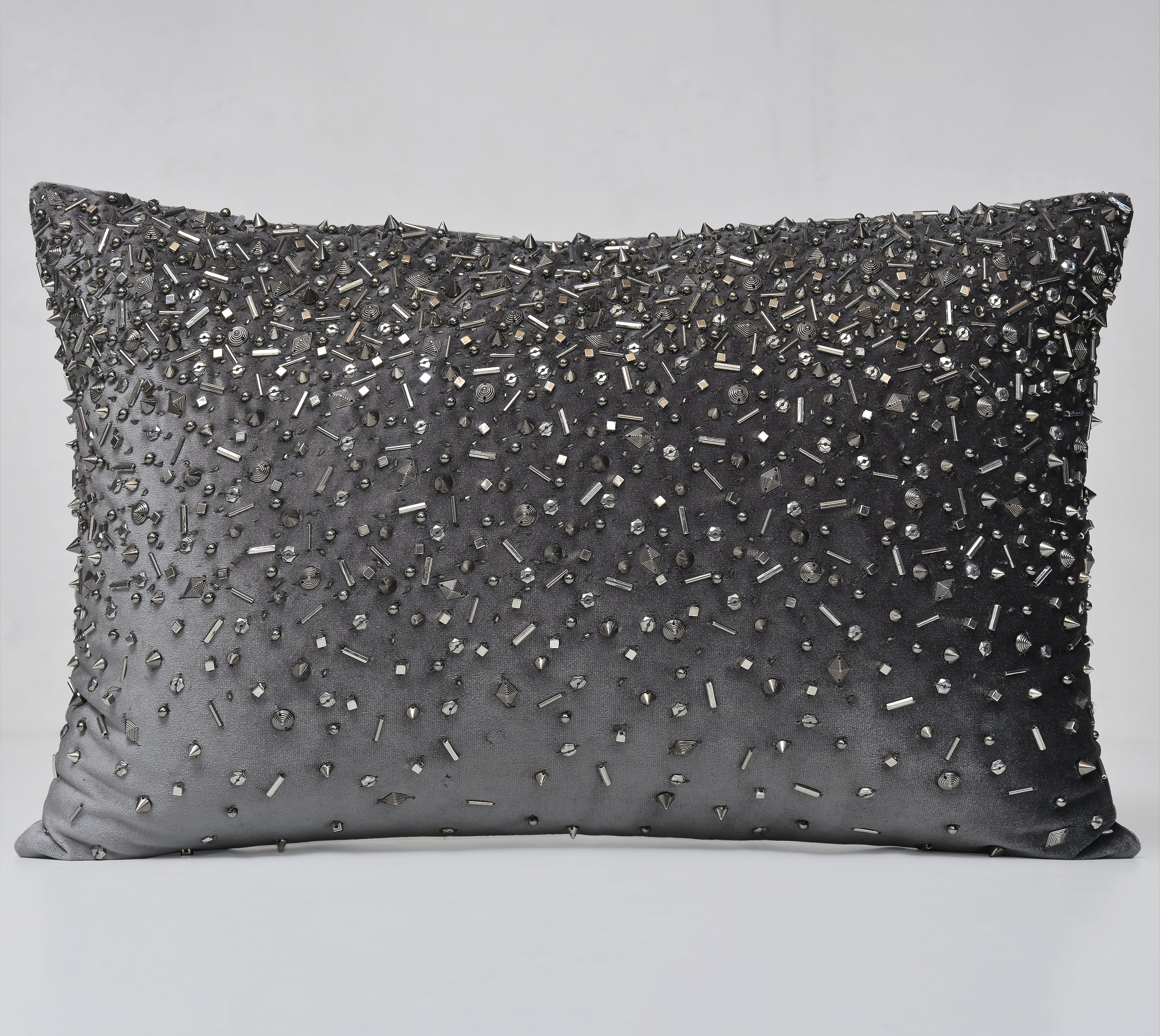 SPOKE Grey Velvet Cushion Cover