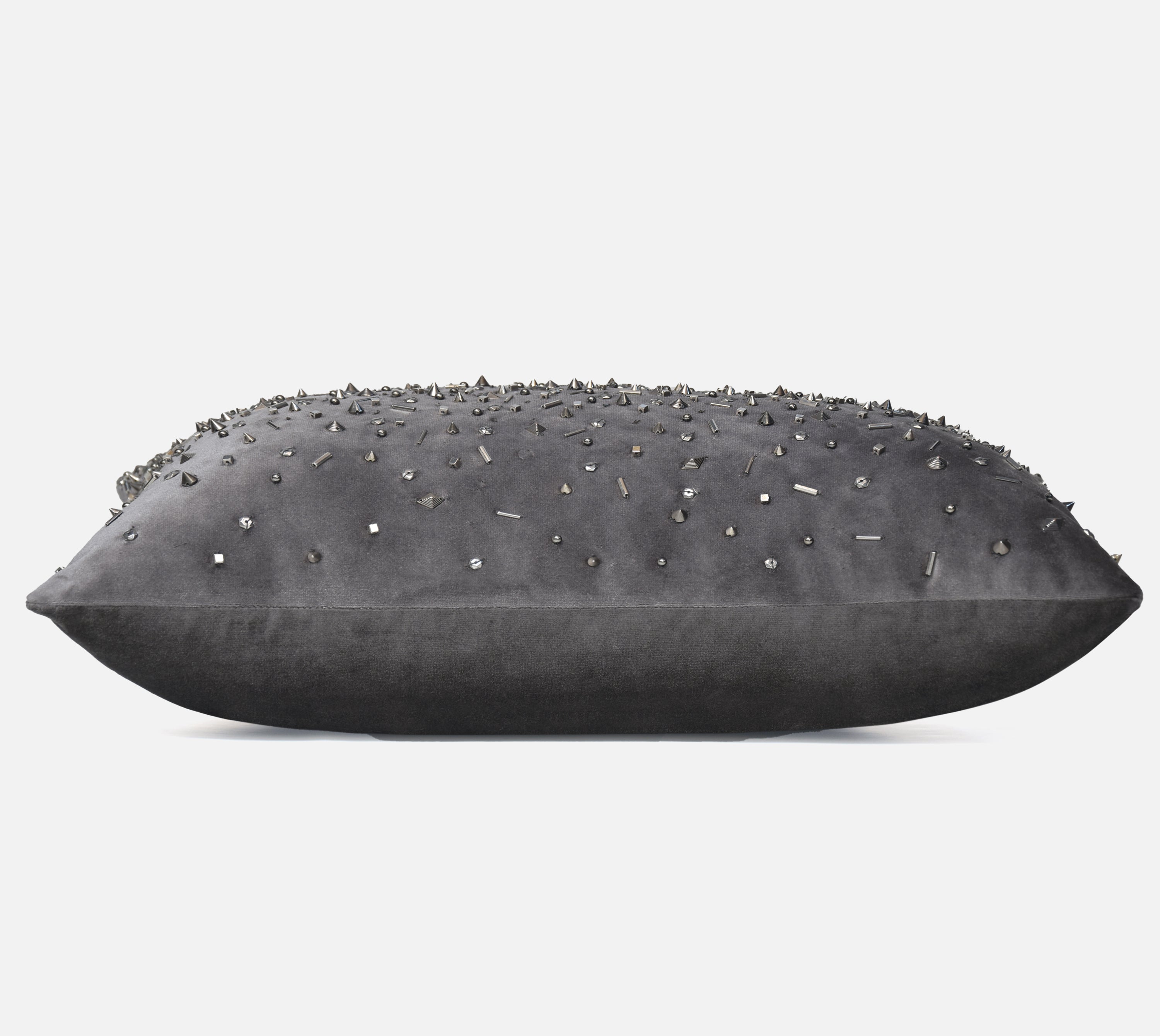 SPOKE Grey Velvet Cushion Cover
