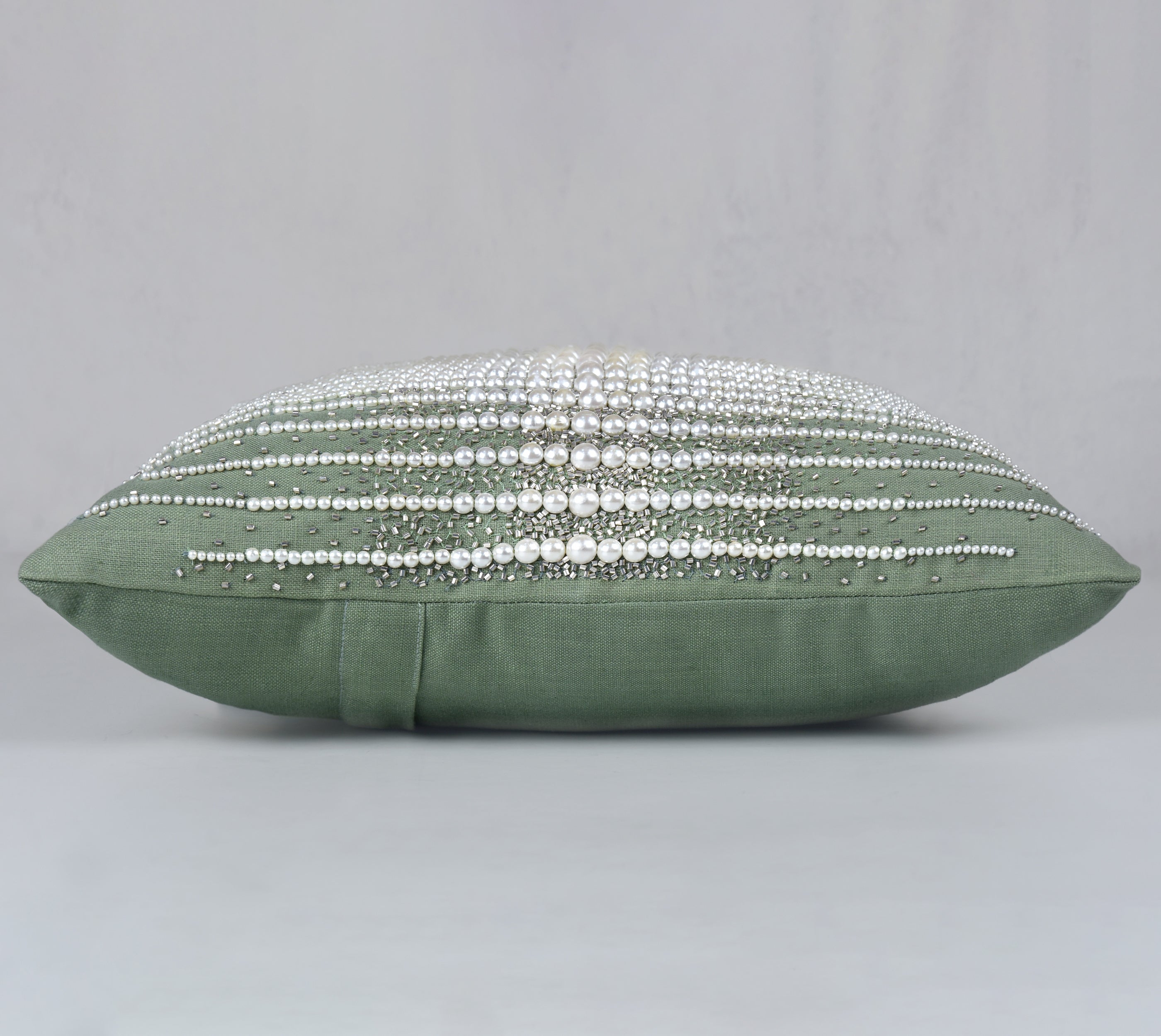 CONFETTI Green Linen Cushion Cover