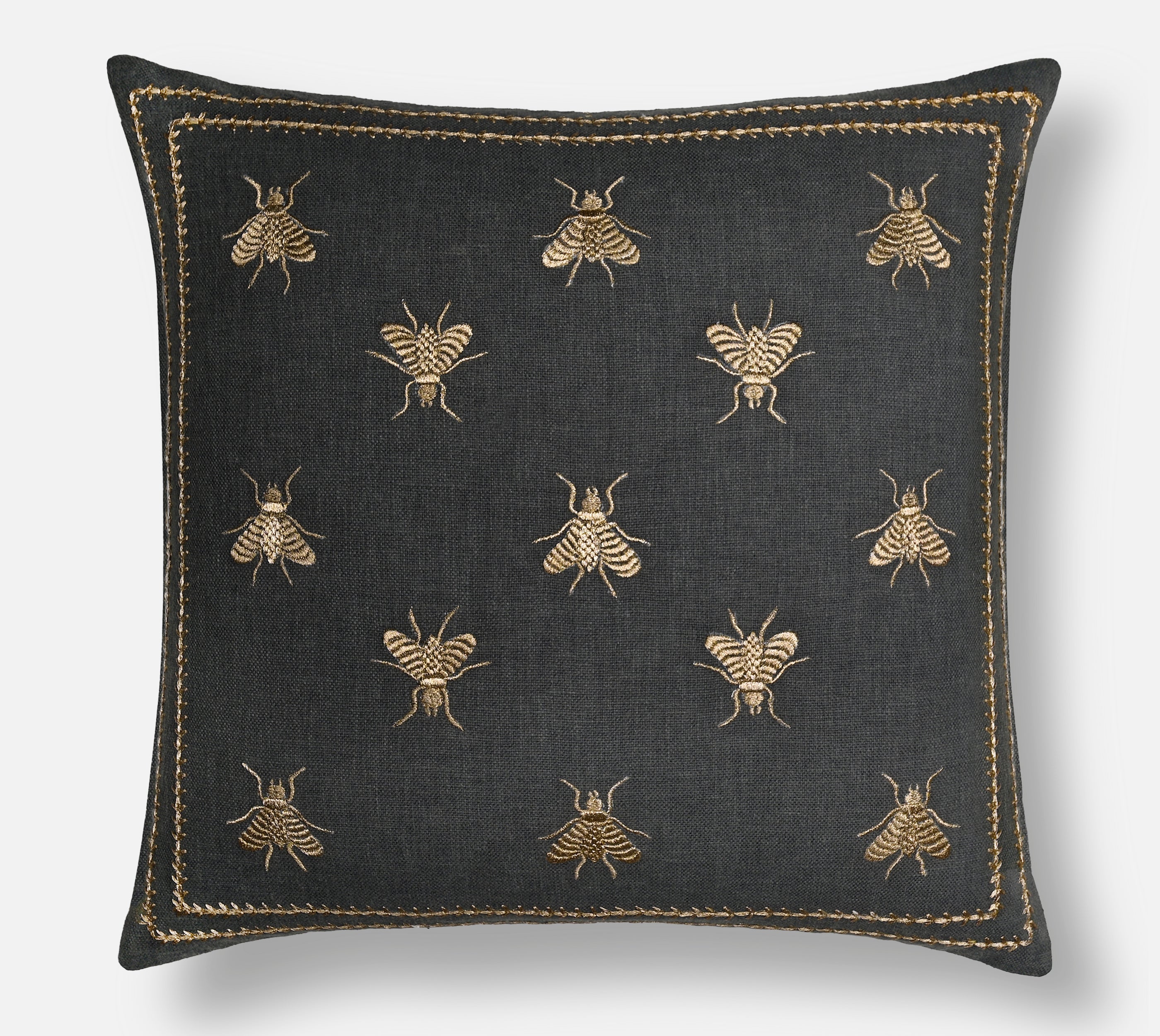 ROSA Grey Cotton Cushion Cover