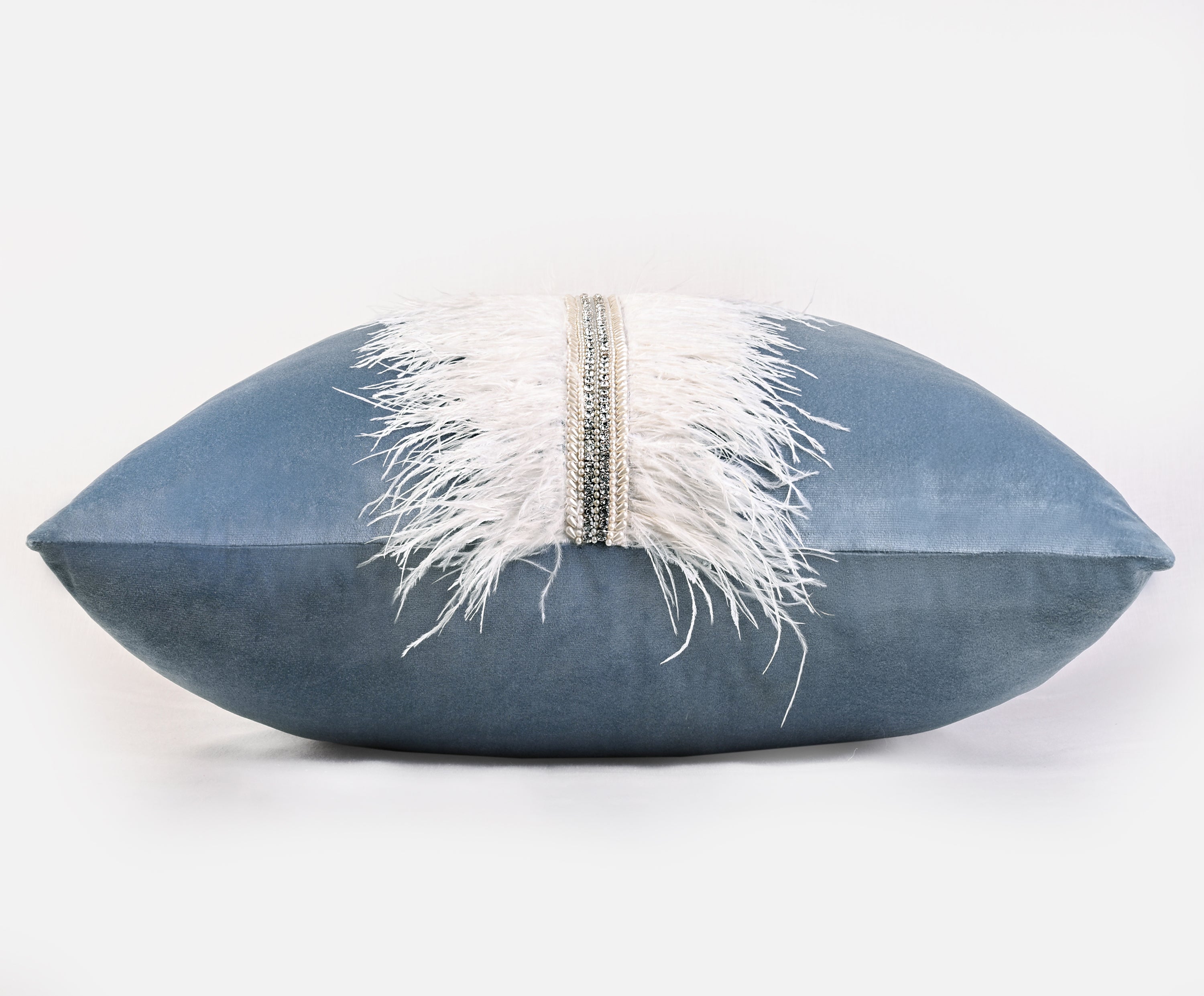 XENIA Dusty Blue Velvet Cushion Cover