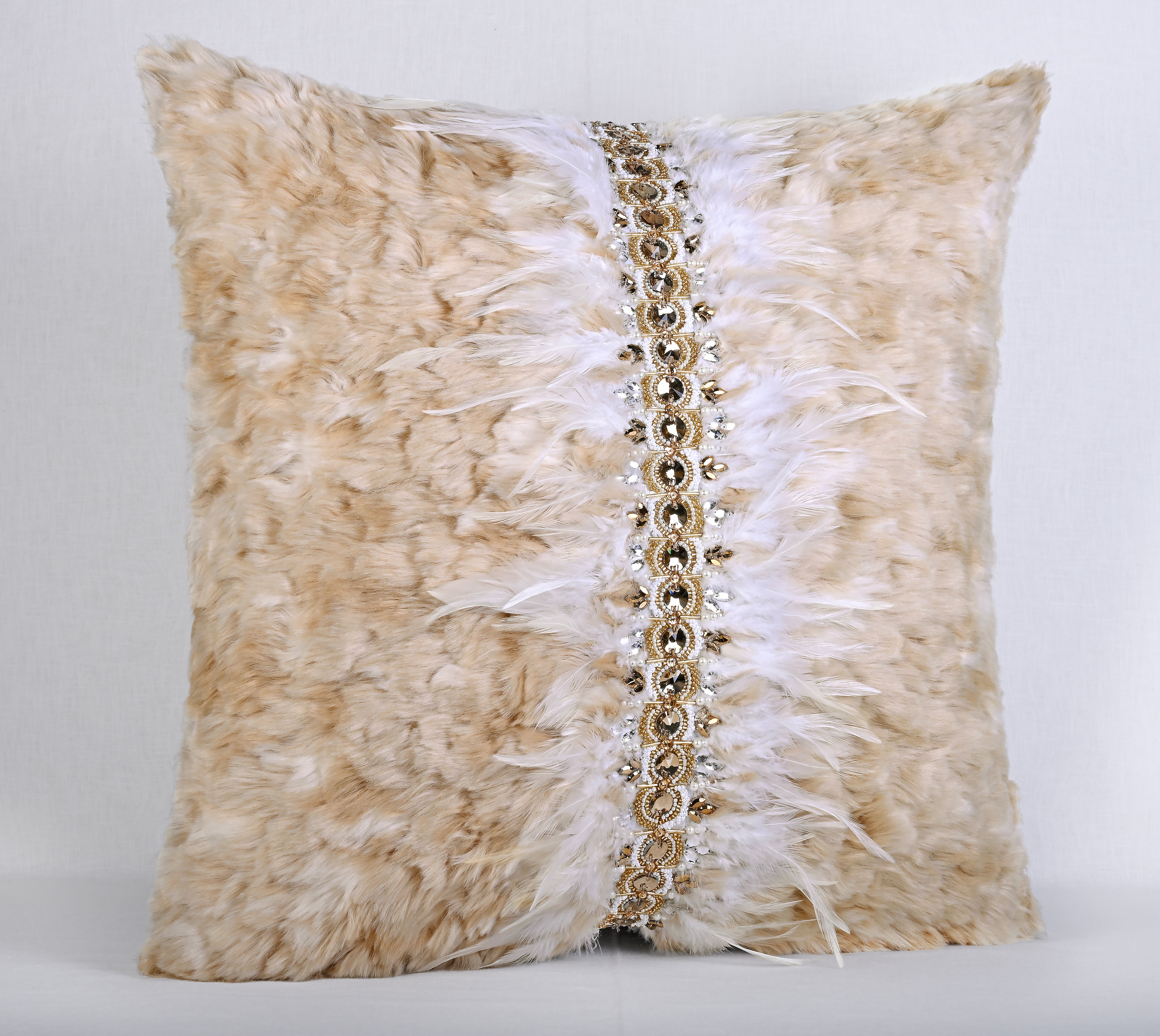 PERENNIAL Beige Fur Cushion Cover