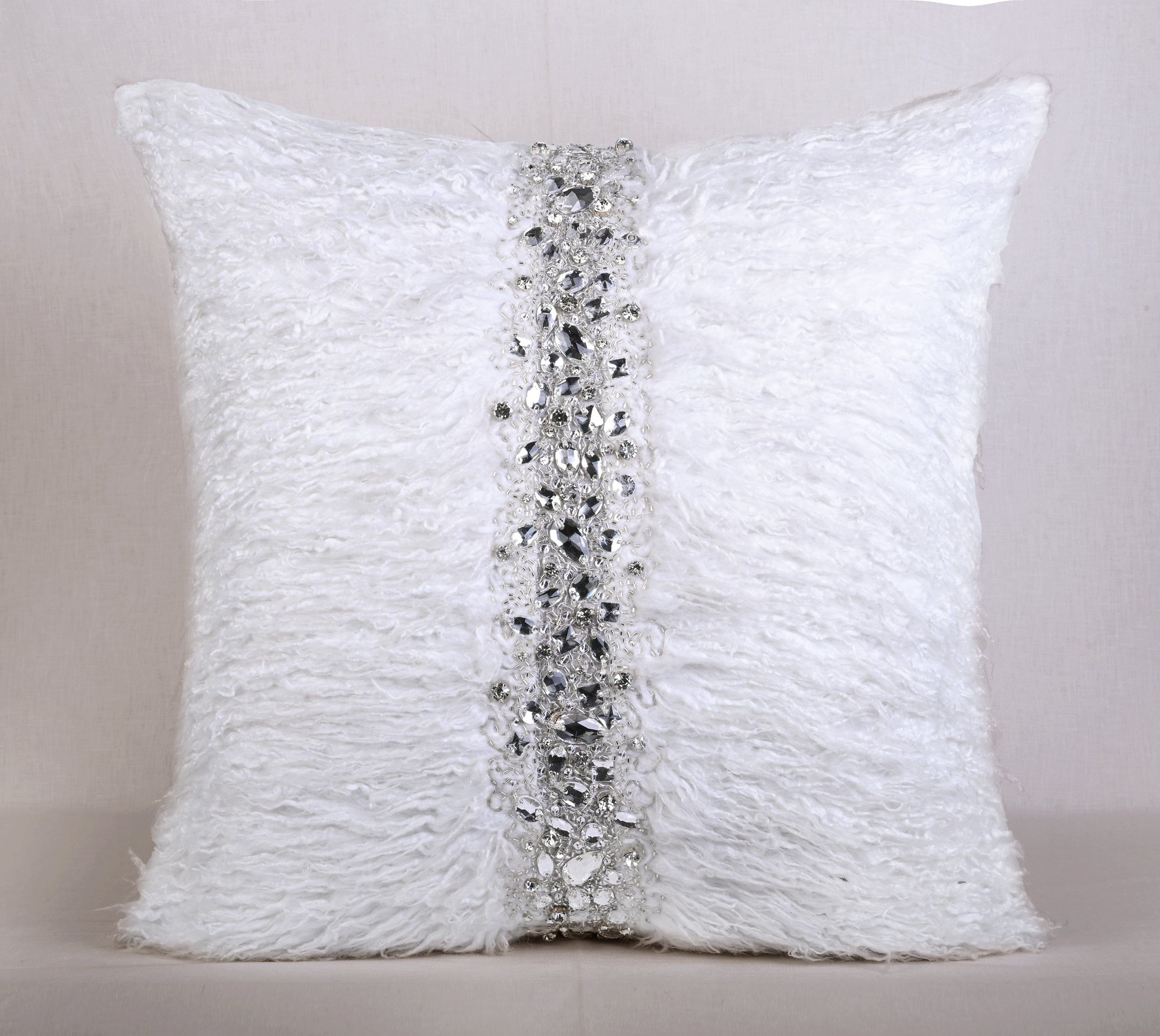 PERENNIAL White Fur Cushion Cover