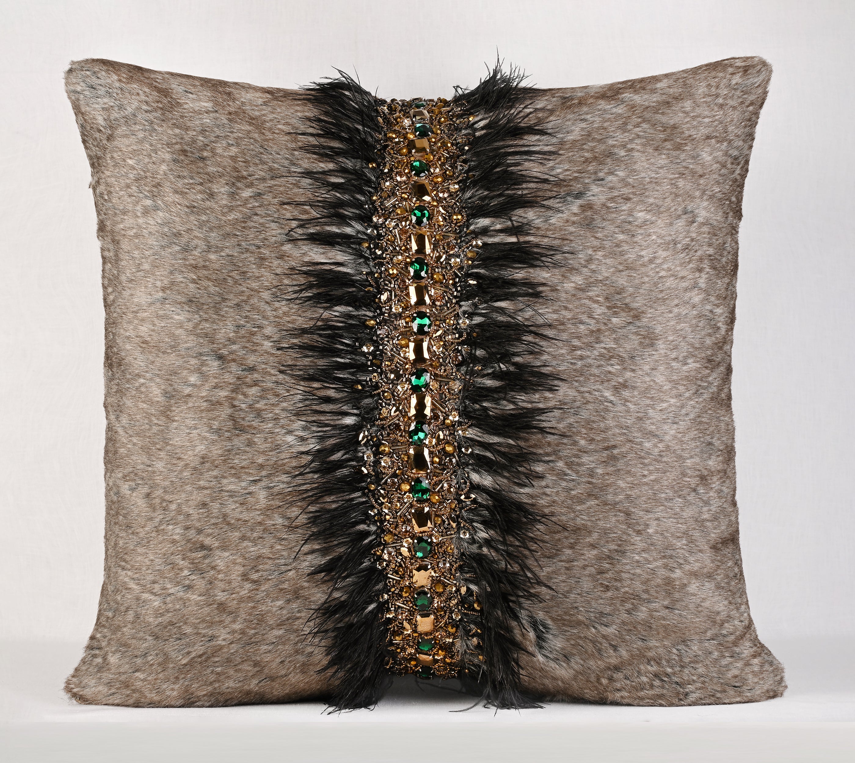 PERENNIAL Brown Fur Cushion Cover