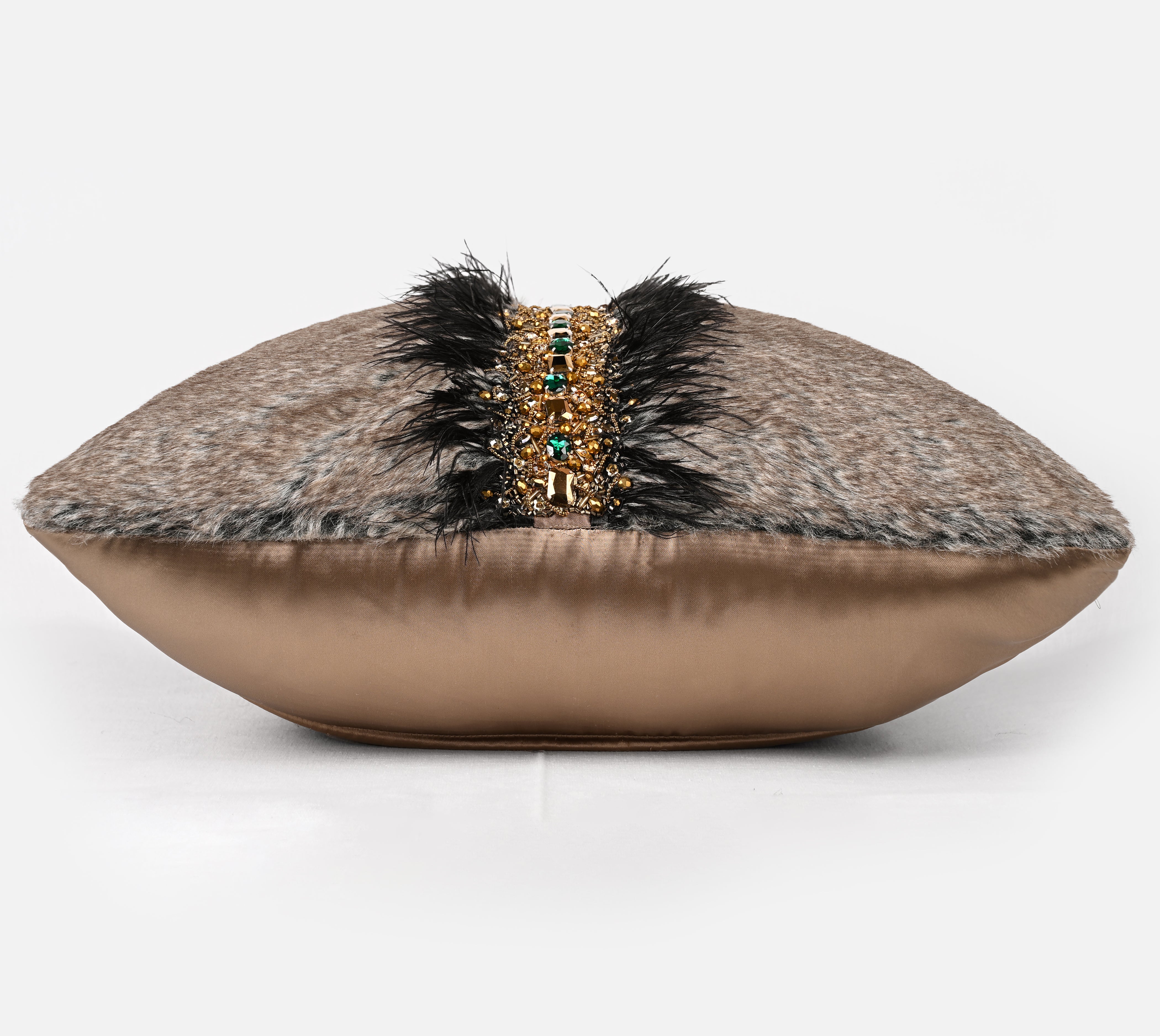 PERENNIAL Brown Fur Cushion Cover