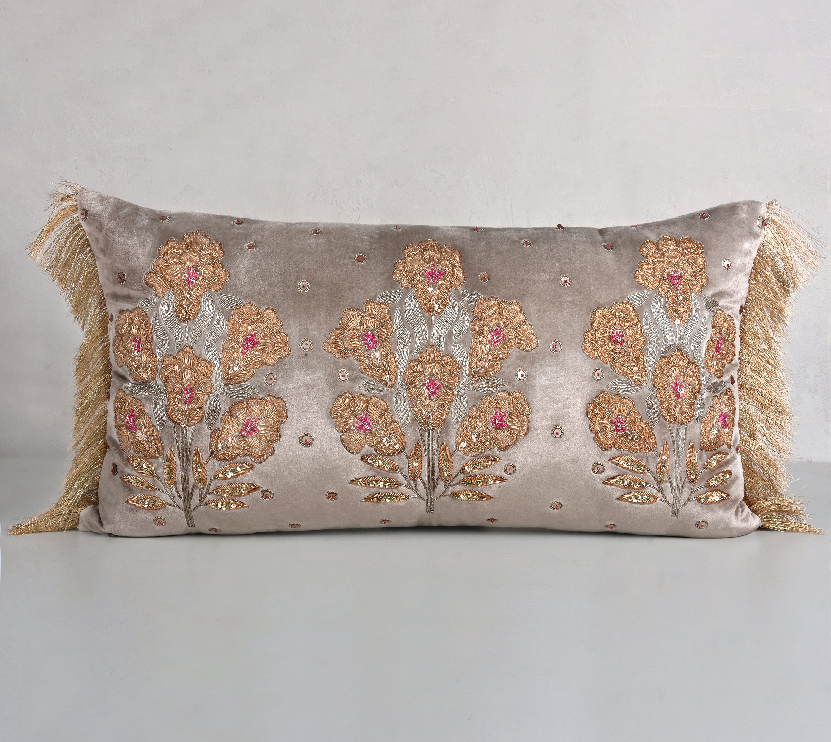 HERITAGE Grey Velvet Cushion Cover