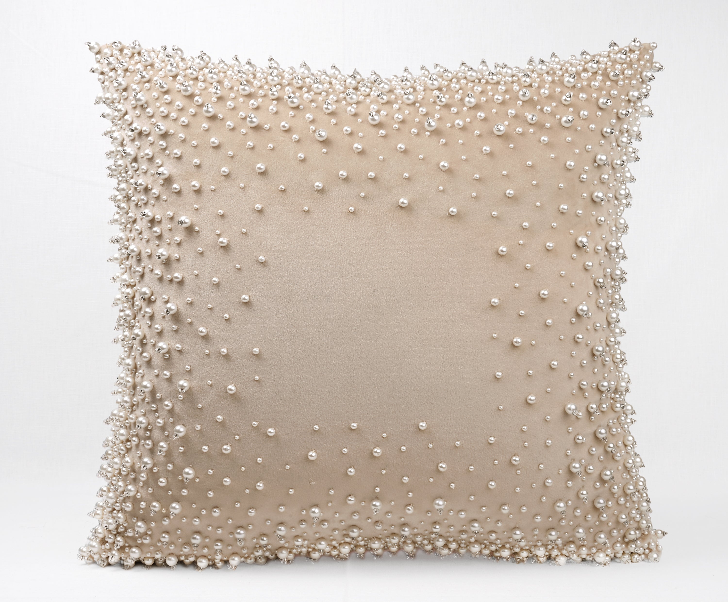 SOFIA Beige Velvet Cushion Cover
