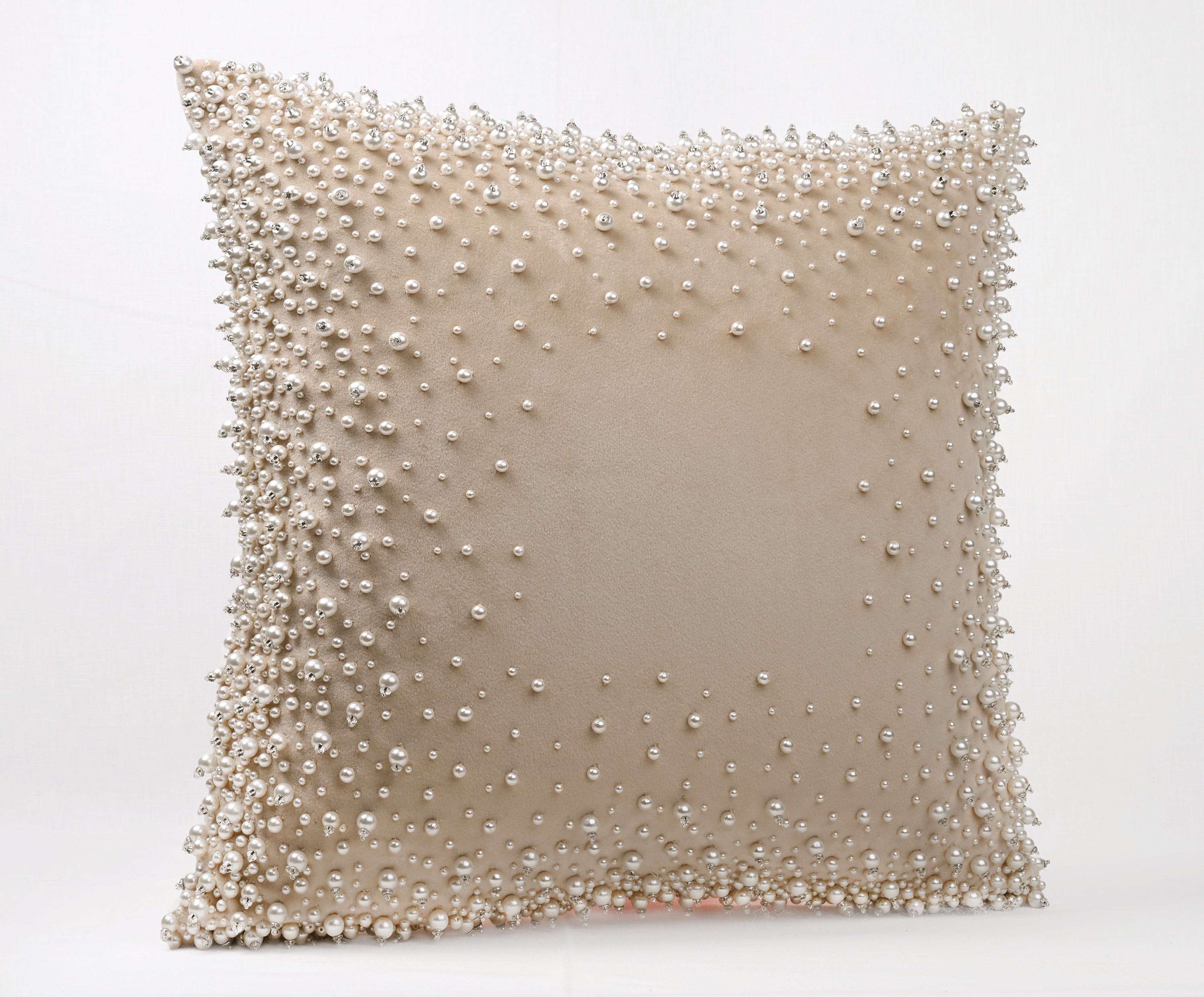 SOFIA Beige Velvet Cushion Cover