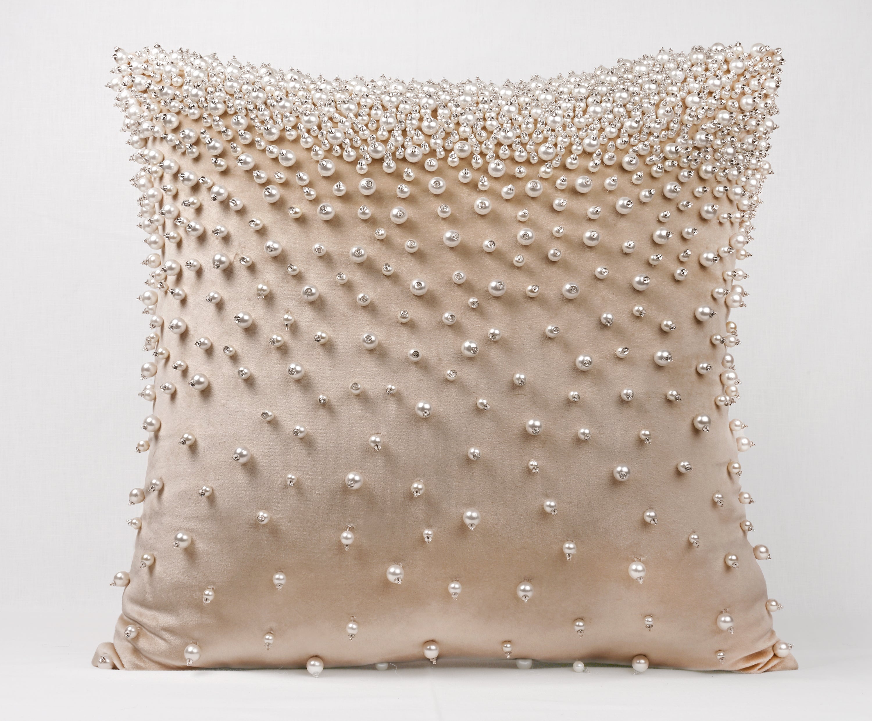 SOFIA Beige Velvet Cushion Cover
