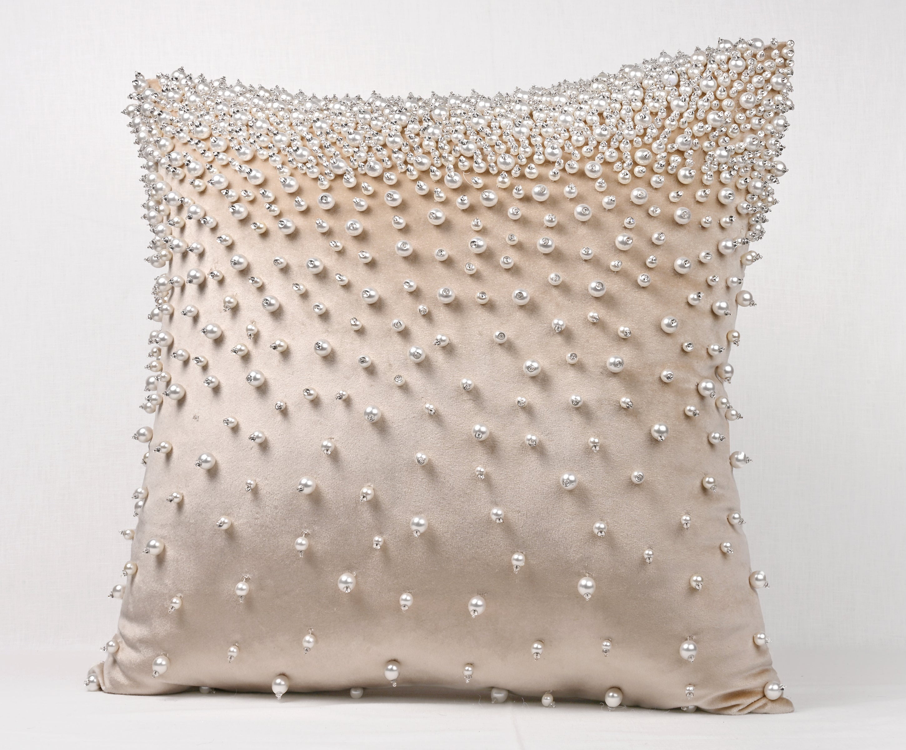 SOFIA Beige Velvet Cushion Cover