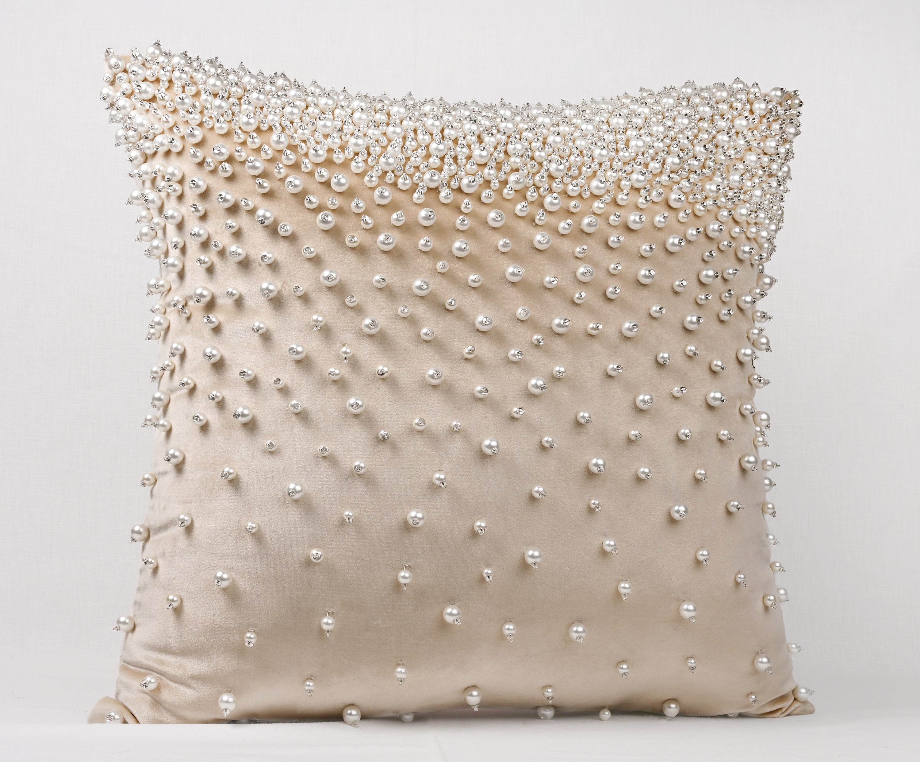 SOFIA Beige Velvet Cushion Cover
