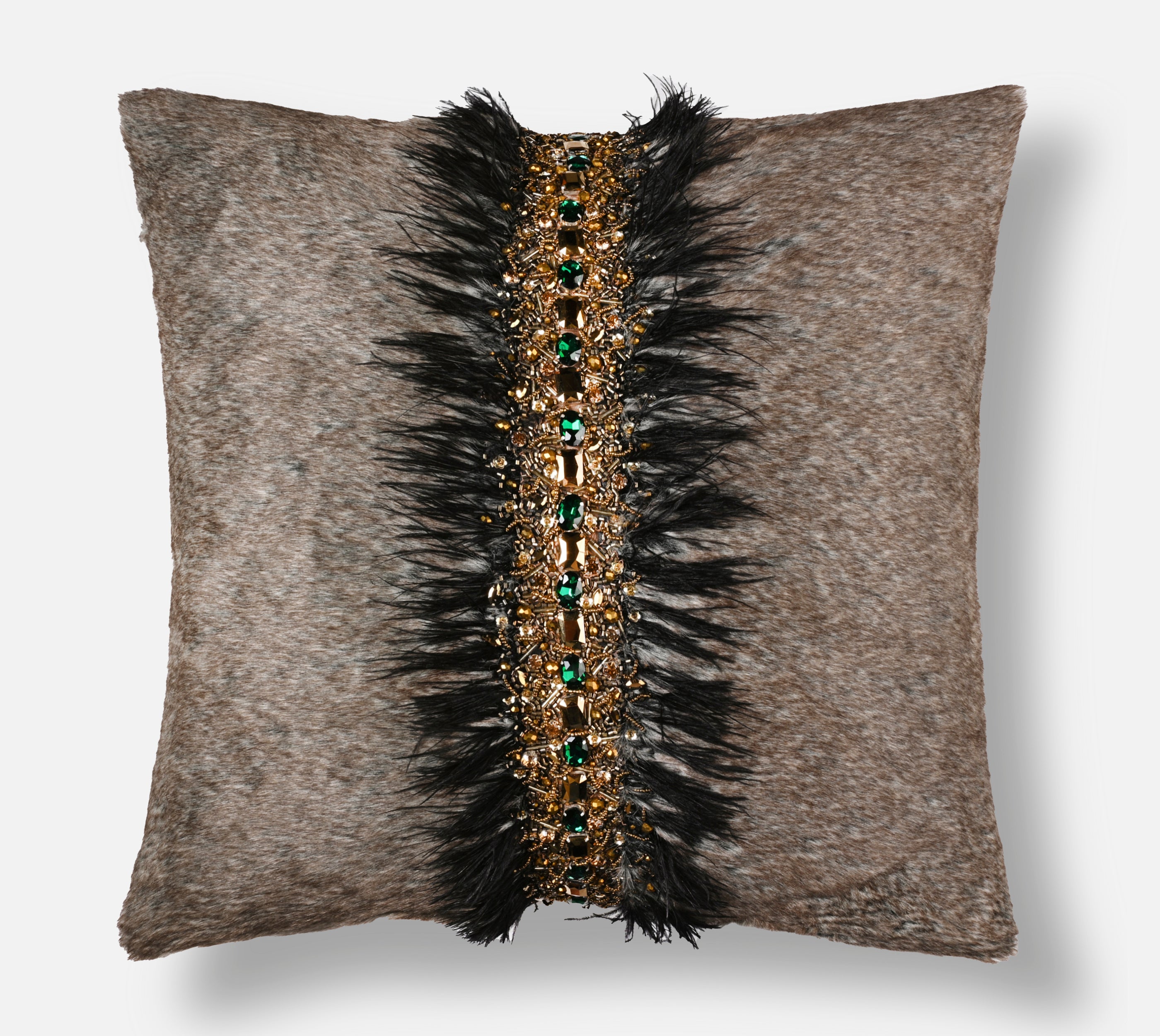 PERENNIAL Brown Fur Cushion Cover