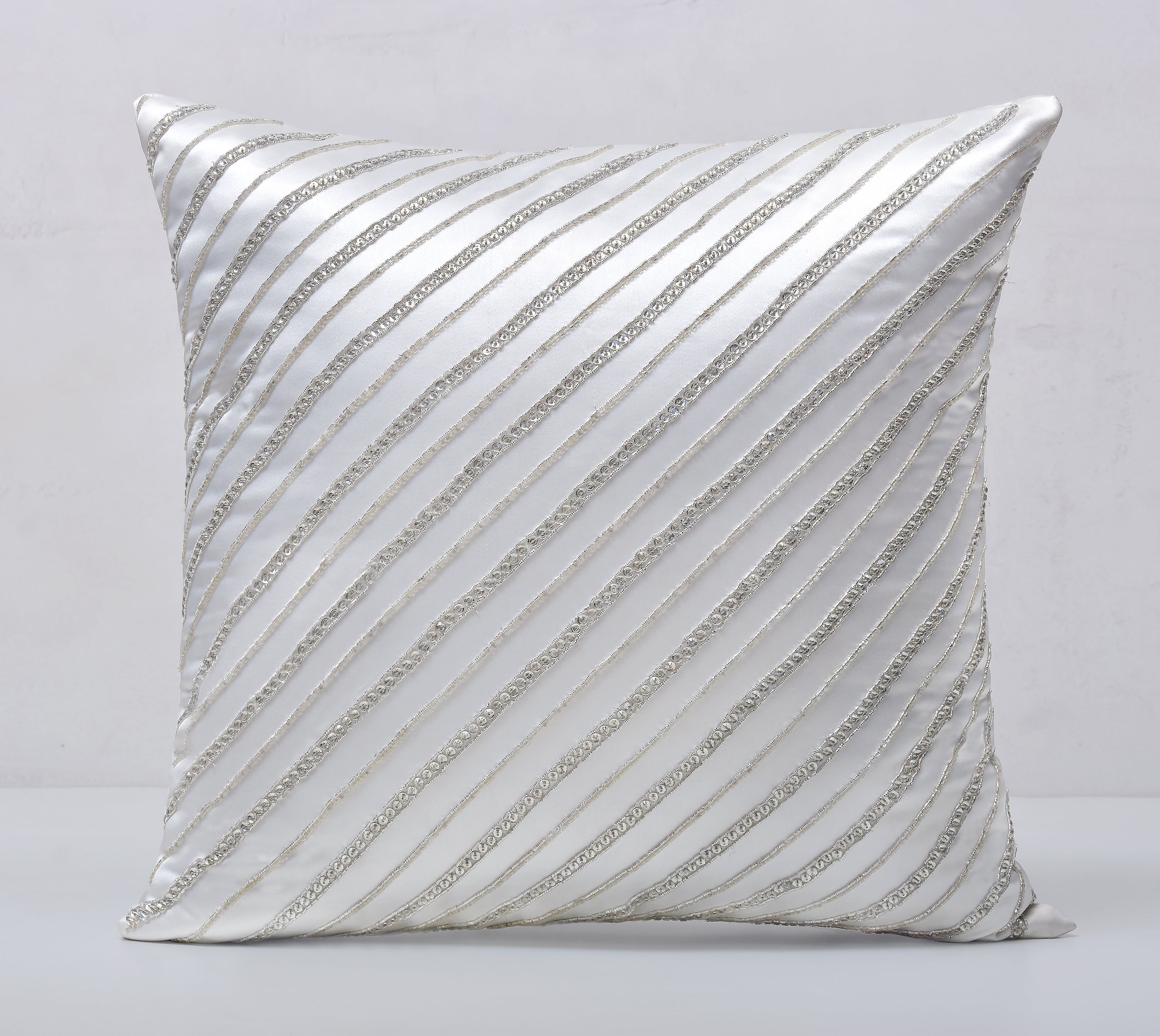 ALICE White Satin Cushion Cover
