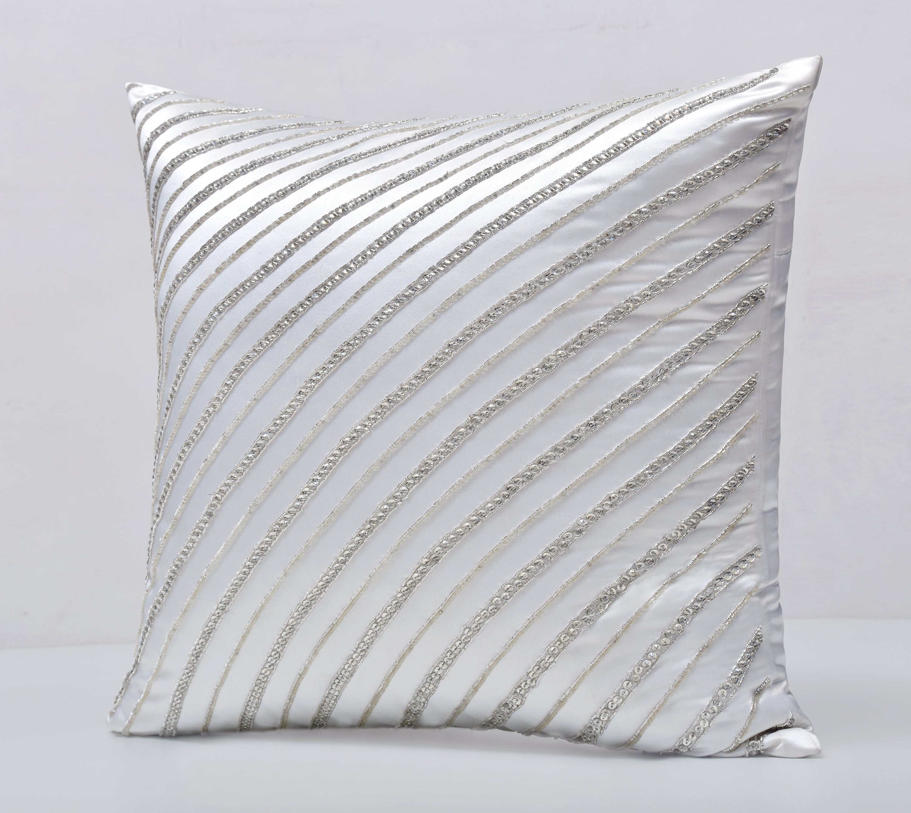 ALICE White Satin Cushion Cover