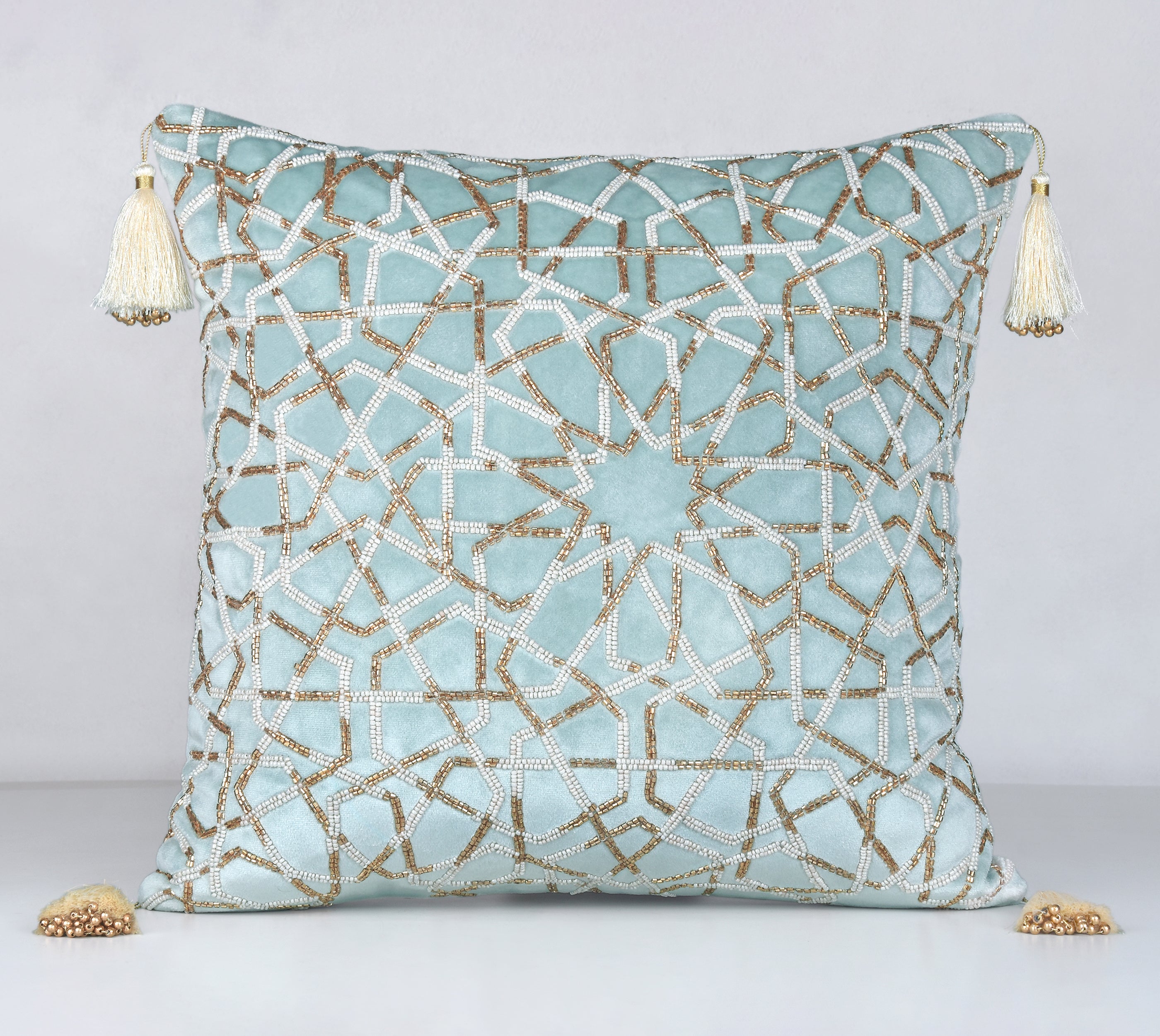 ZENITH Light Blue Velvet Cushion cover