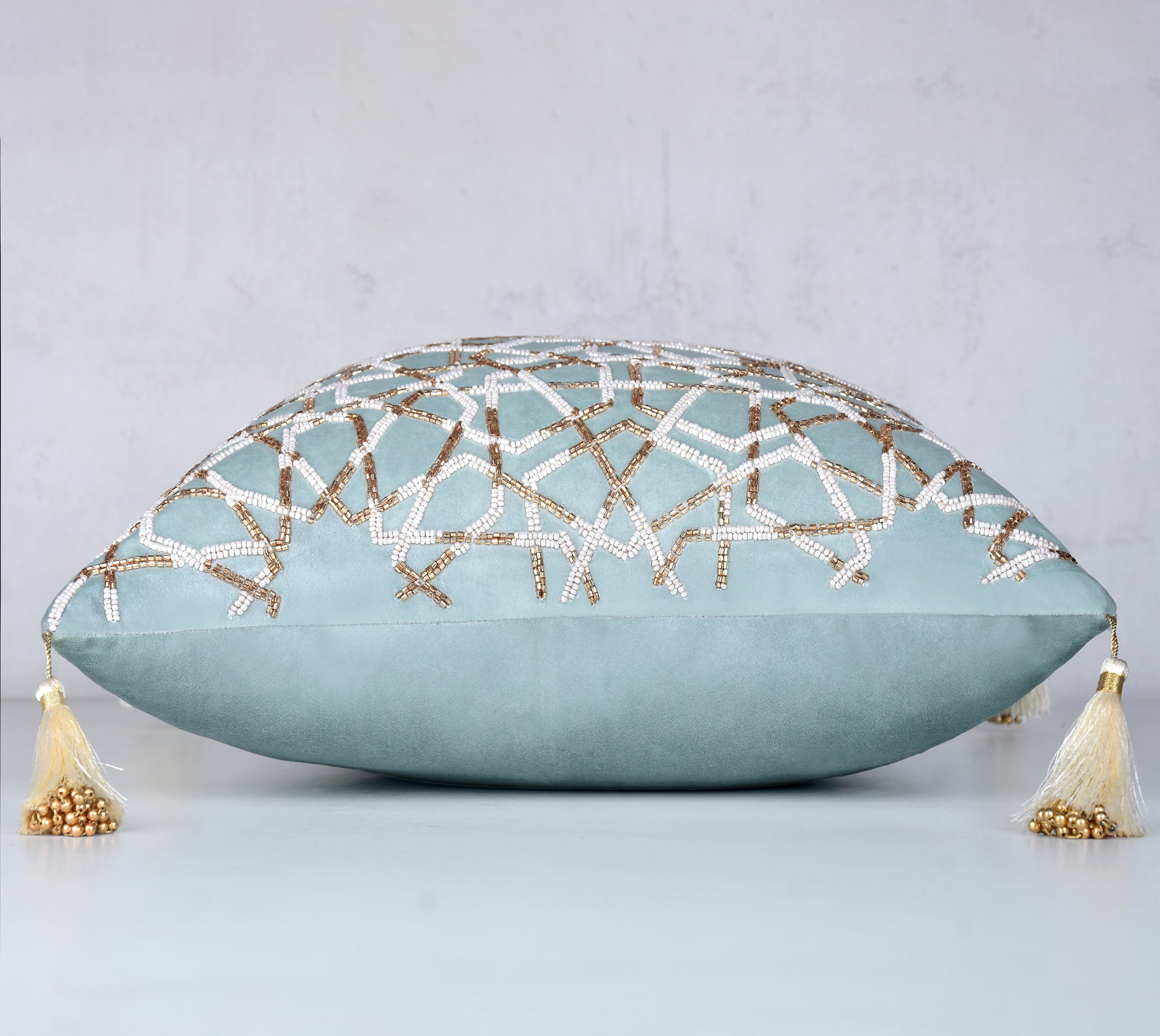 ZENITH Light Blue Velvet Cushion cover