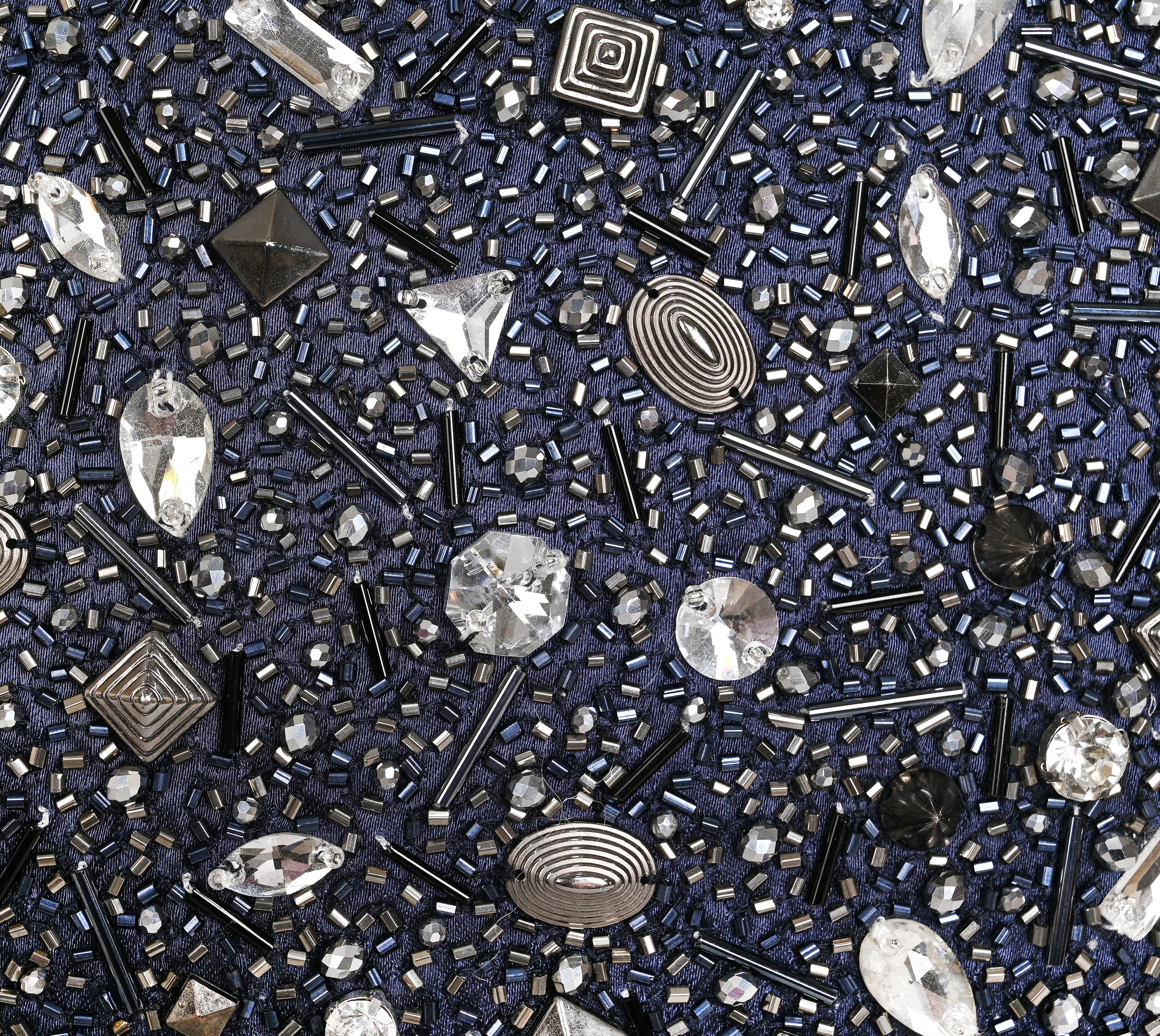 FORTUNE Navy Blue Bling Satin Cushion Cover