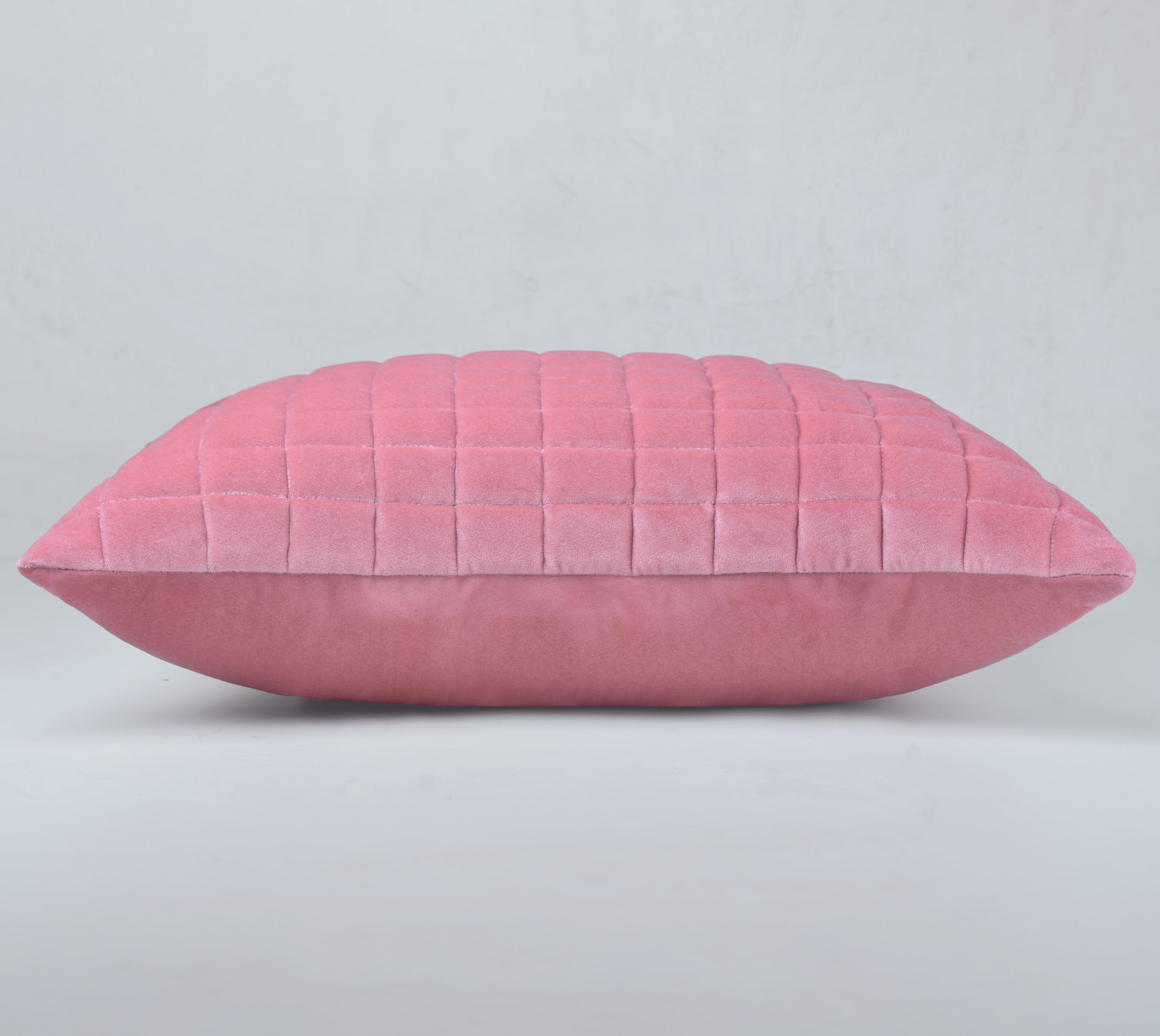 MATRIX Pink Quilted Velvet Cushion Cover