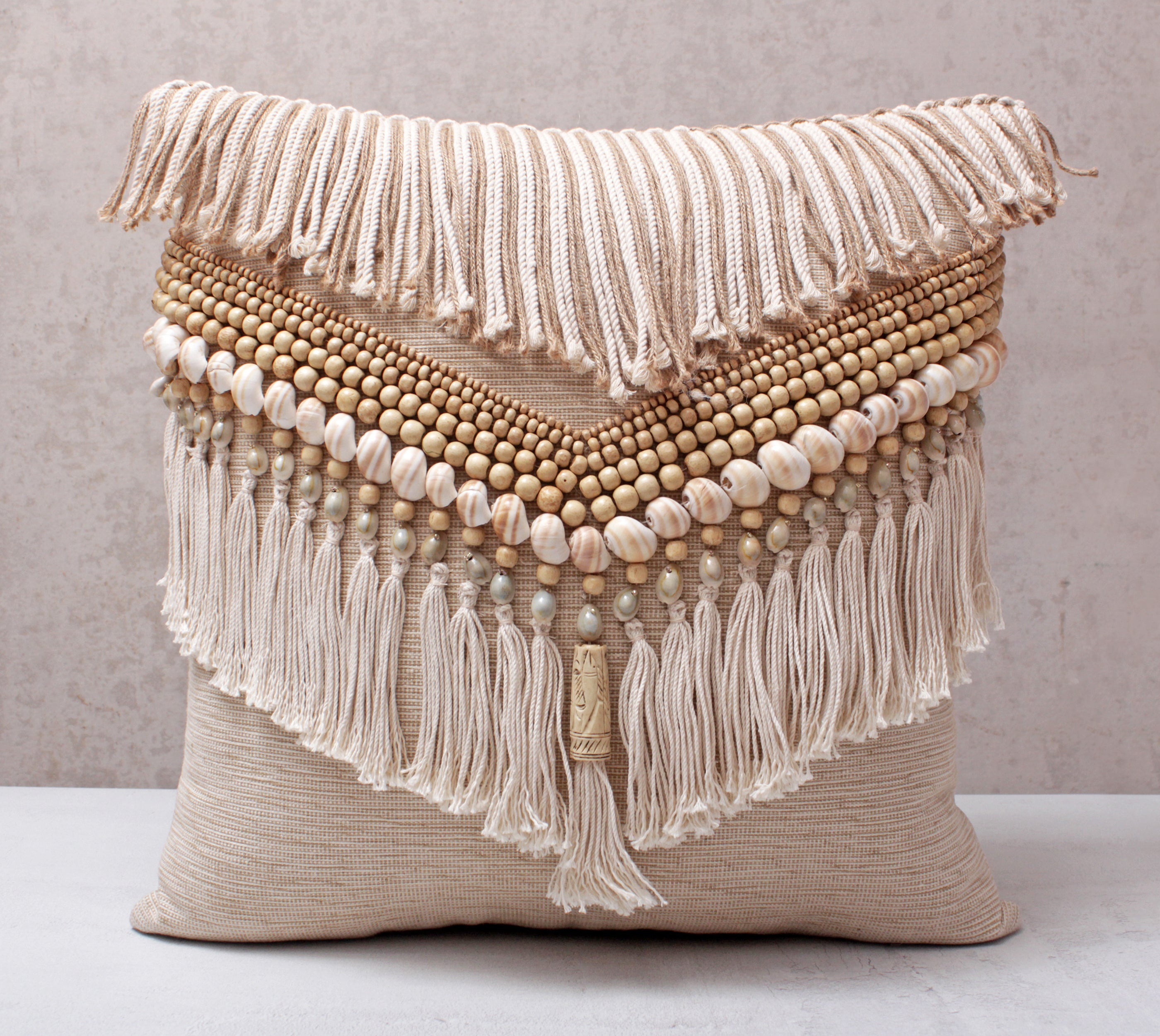 ZURI Neural Jute Cotton Boho Cushion Cover