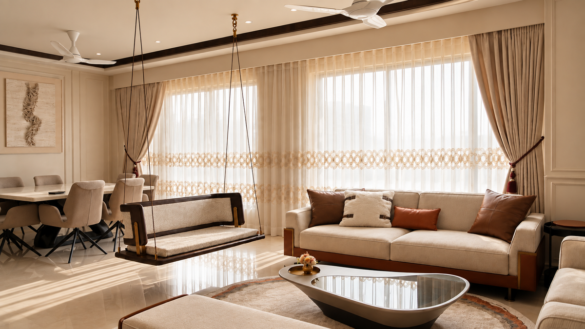 The Desai Residence living room project in Worli