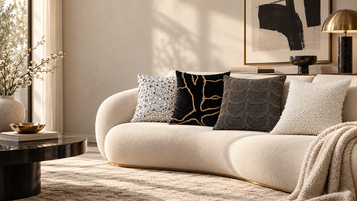 The Suri Residence monochrome living room project in Lower Parel