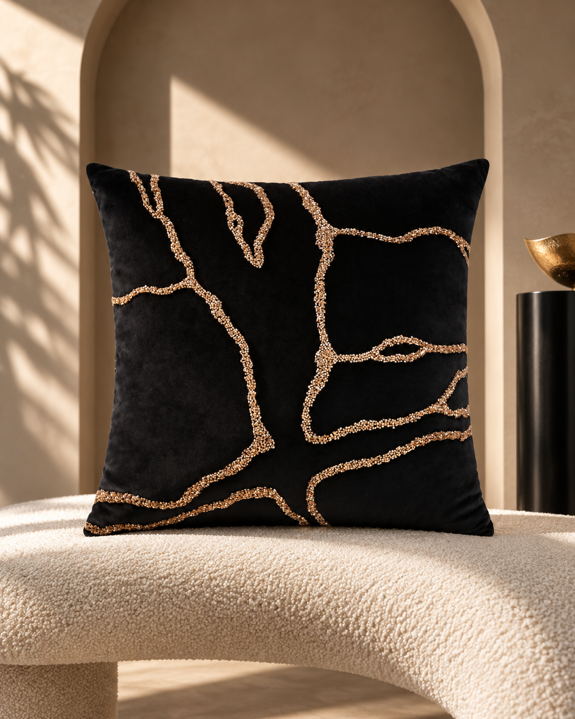 AURORA Black Velvet Cushion Cover